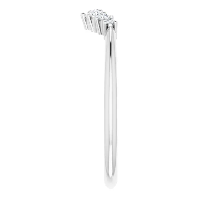 TreasureFineJeweler Rings 14K White 18 CTW Natural Diamond Contour Band
