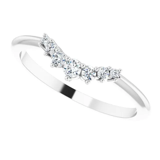 TreasureFineJeweler Rings 14K White 18 CTW Natural Diamond Contour Band