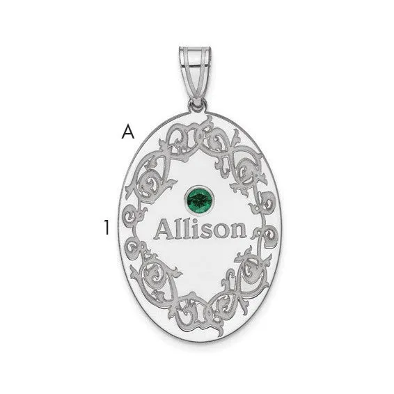 TreasureFineJeweler Sterling Silver Rhodiumplated Crystal Family Pendant Necklaces