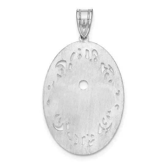 TreasureFineJeweler Sterling Silver Rhodiumplated Crystal Family Pendant Necklaces