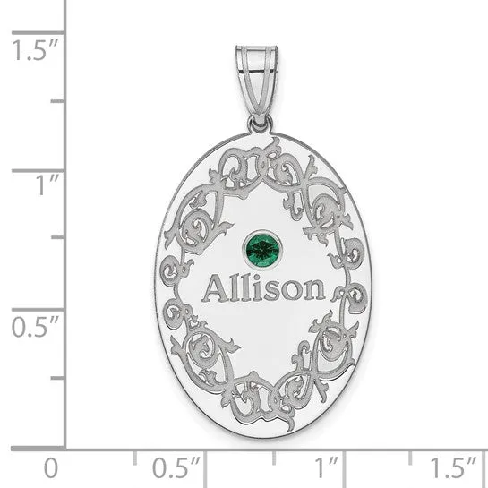 TreasureFineJeweler Sterling Silver Rhodiumplated Crystal Family Pendant Necklaces