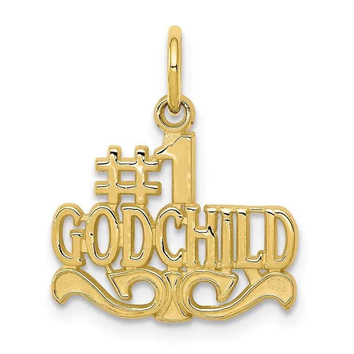 TreasureFineJewelers 10K 1 GODCHILD Charm Charm Necklaces