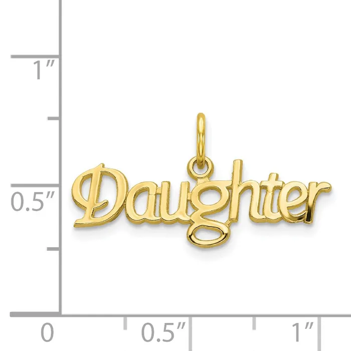TreasureFineJewelers 10K DAUGHTER Charm Charm Necklaces