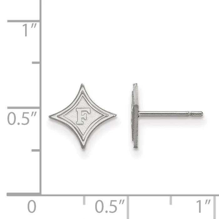 TreasureFineJewelers 10K White Gold Furman University XS Post Earrings Earrings