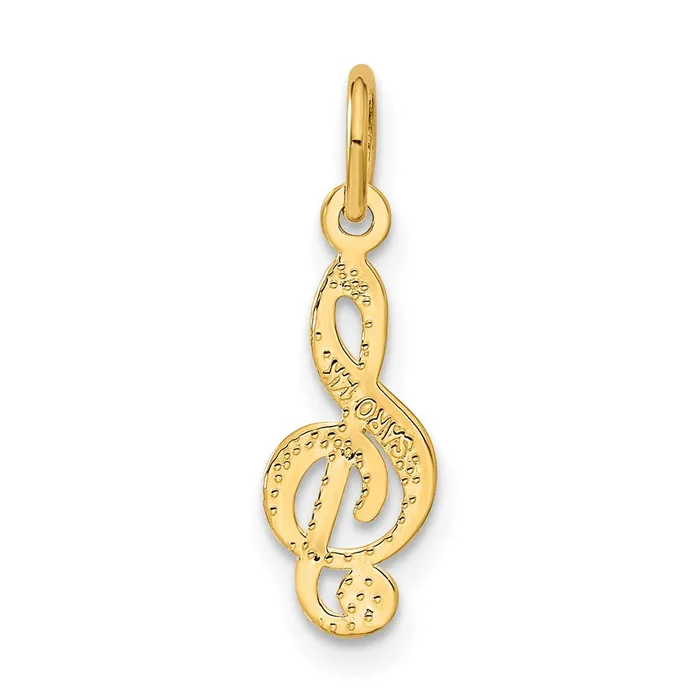 TreasureFineJewelers 14k Treble Clef Charm Charm Necklaces