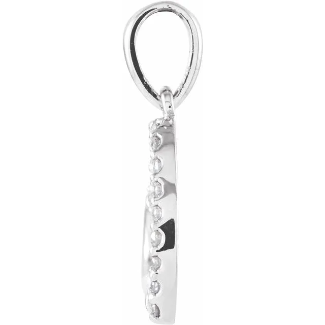 TreasureFineJewelers 14K White Gold 06 CTW Natural Diamond Heart Pendant Necklaces