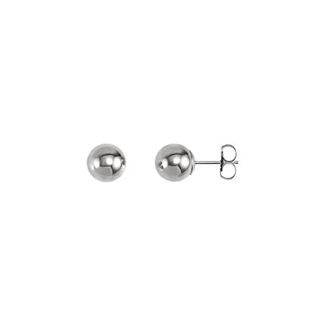 TreasureFineJewelers 14K White Gold 7 mm Ball Earrings Earrings