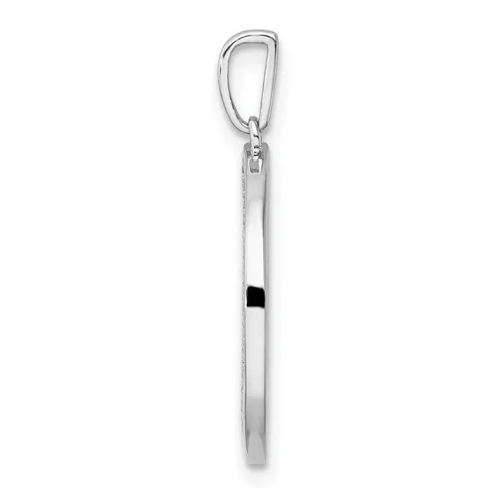 TreasureFineJewelers 14K White Gold Gatsby Diamond Initial L Charm Charm Necklaces