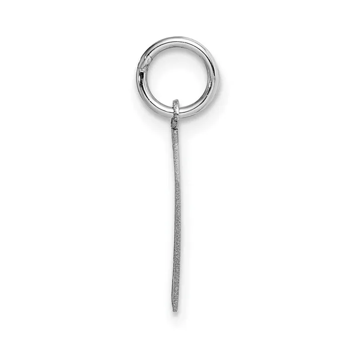 TreasureFineJewelers 14k White Gold Medium Satin Number 7 Charm Charm Necklaces