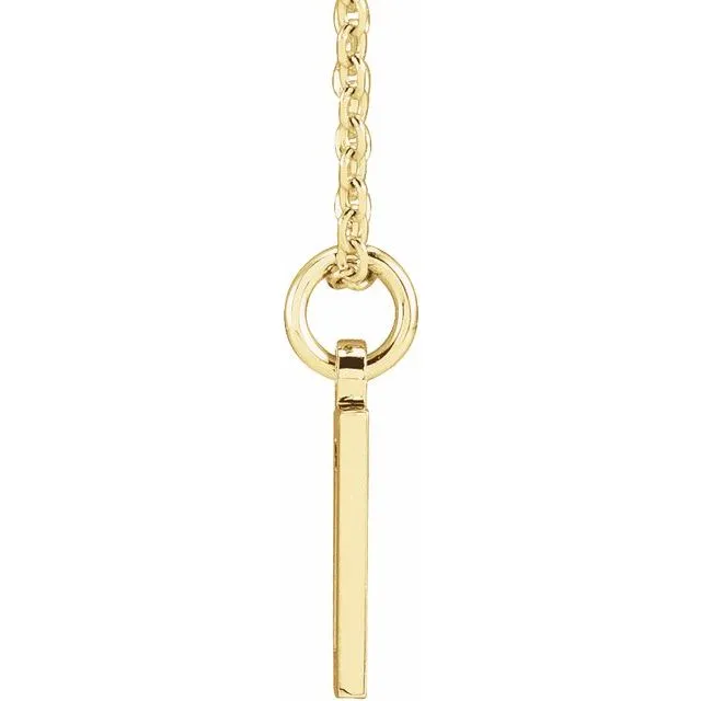 TreasureFineJewelers 14K Yellow Gold Pierced Numeral 2 Dog Tag 1618 Necklace Necklaces