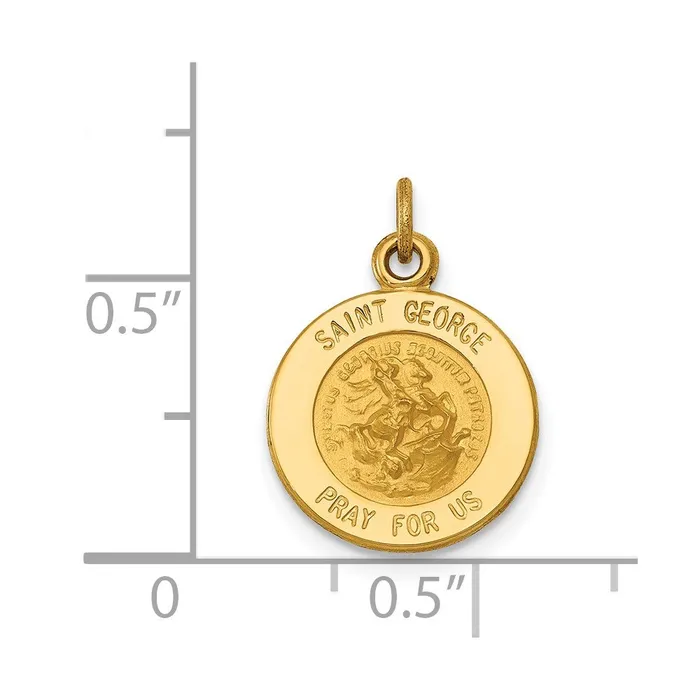 TreasureFineJewelers 14k Yellow Gold Saint George Medal Charm Charm Necklaces