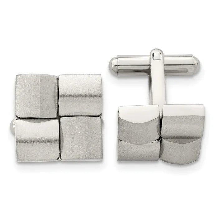 TreasureFineJewelers Bracelets Chisel Stainless Steel Brushed Cufflinks