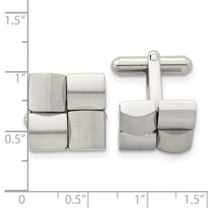 TreasureFineJewelers Bracelets Chisel Stainless Steel Brushed Cufflinks