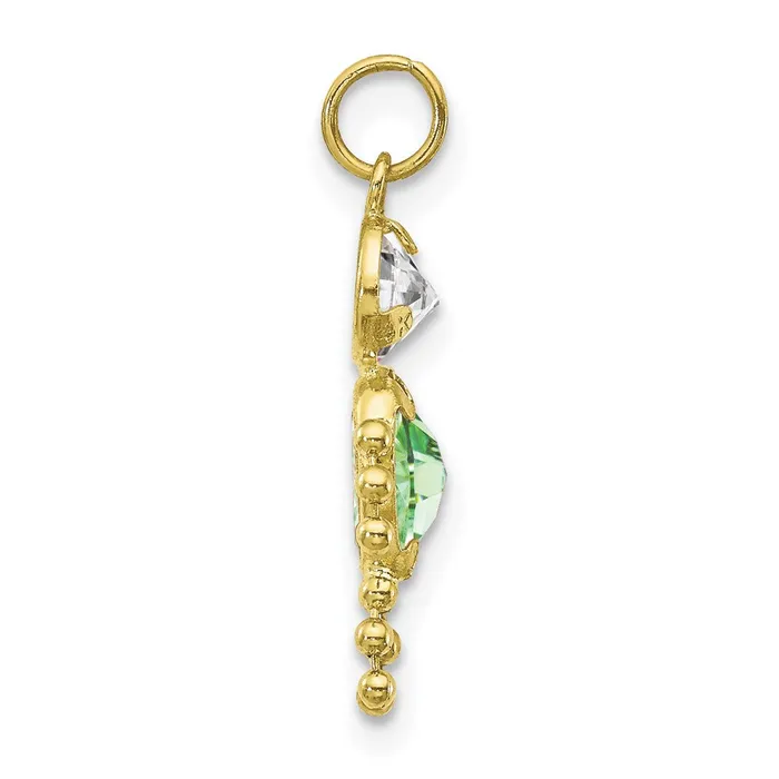 TreasureFineJewelers Charm Necklaces 10k August Boy Birthstone Charm