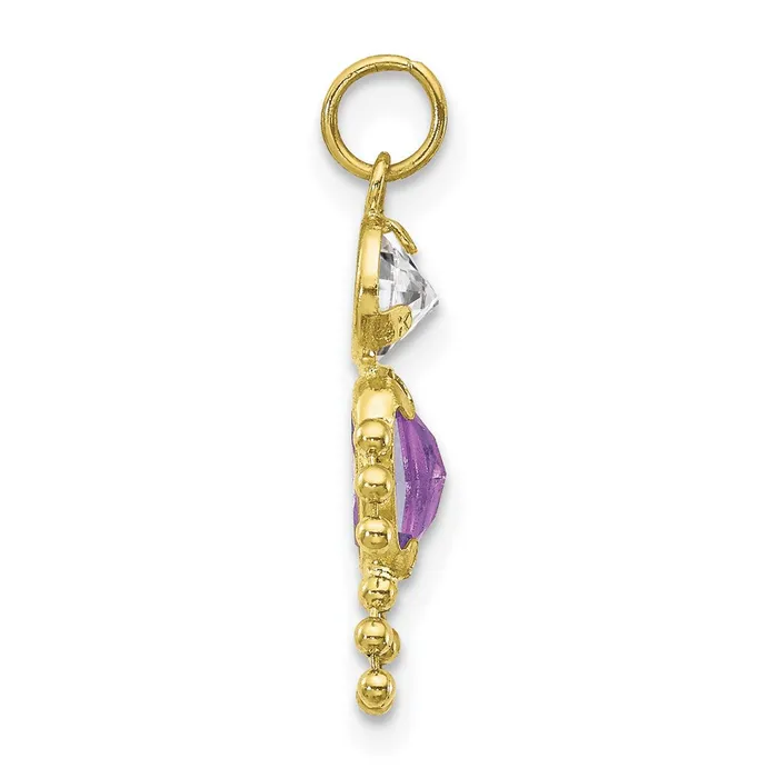 TreasureFineJewelers Charm Necklaces 10k February Boy Birthstone Charm