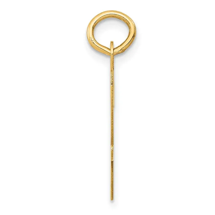 TreasureFineJewelers Charm Necklaces 10k Yellow Gold Large Script Letter W Initial Charm