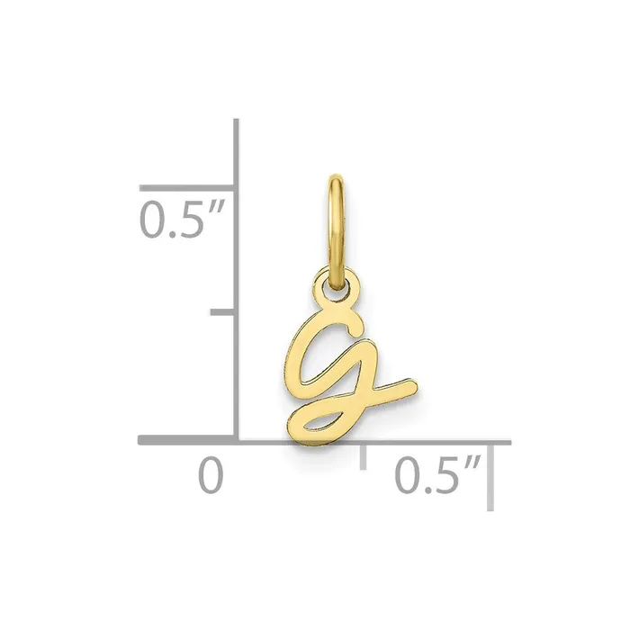TreasureFineJewelers Charm Necklaces 10k Yellow Gold Upper case Letter G Initial Charm