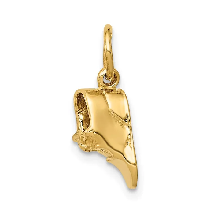 TreasureFineJewelers Charm Necklaces 14k 3D Single Baby Shoe Charm