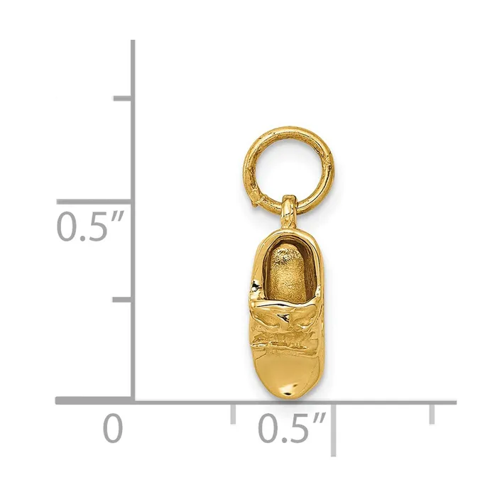 TreasureFineJewelers Charm Necklaces 14k 3D Single Baby Shoe Charm