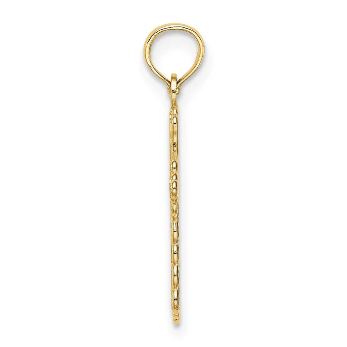 TreasureFineJewelers Charm Necklaces 14k Budded Cross Charm
