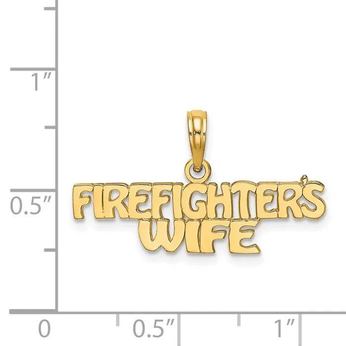 TreasureFineJewelers Charm Necklaces 14k FIREFIGHTERS WIFE Charm