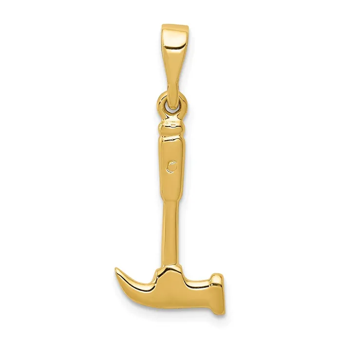 TreasureFineJewelers Charm Necklaces 14k Hammer Charm