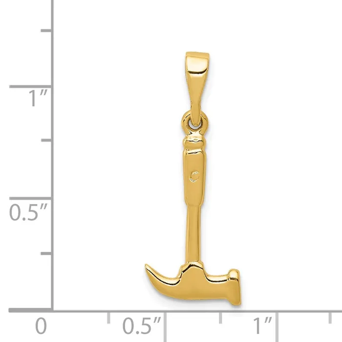TreasureFineJewelers Charm Necklaces 14k Hammer Charm