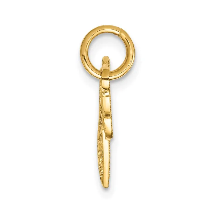 TreasureFineJewelers Charm Necklaces 14k Heart and Key Break Apart Charm