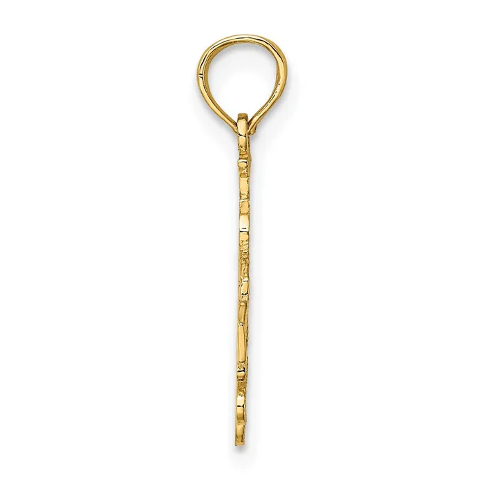 TreasureFineJewelers Charm Necklaces 14K I HEART LAS VEGAS with Dice Engraved Charm
