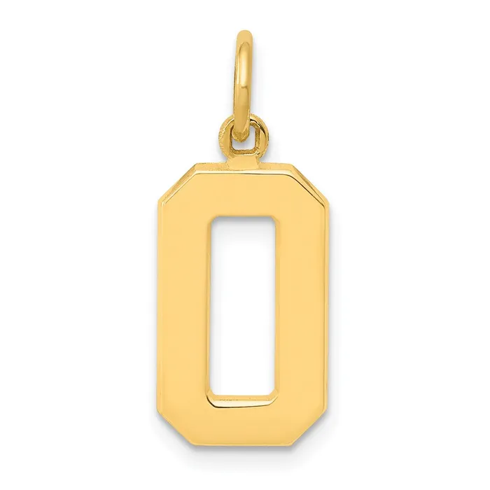 TreasureFineJewelers Charm Necklaces 14k Medium Polished Number 0 Charm
