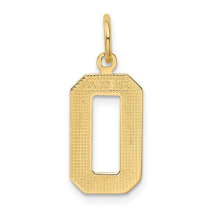 TreasureFineJewelers Charm Necklaces 14k Medium Polished Number 0 Charm