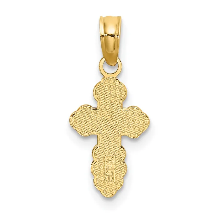 TreasureFineJewelers Charm Necklaces 14K Mini Eastern Orthodox Cross Charm