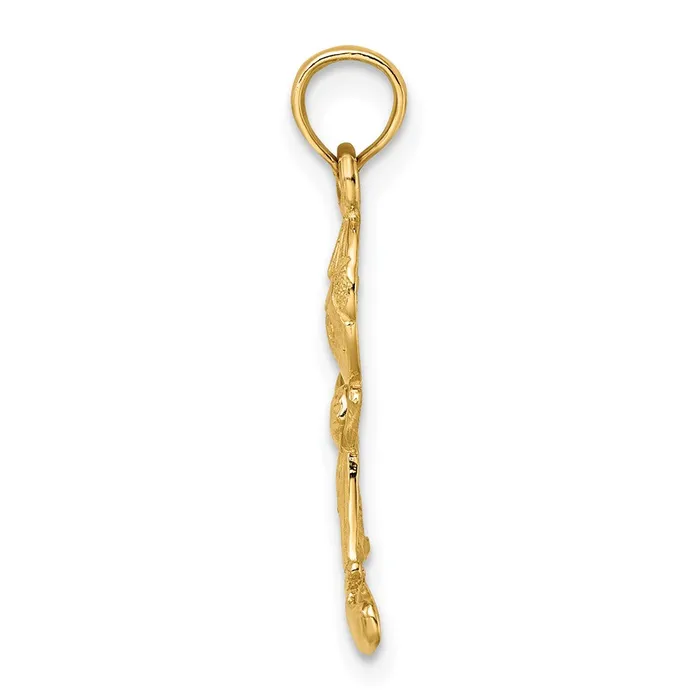 TreasureFineJewelers Charm Necklaces 14k Playful Boy wCut Out Buttons Charm