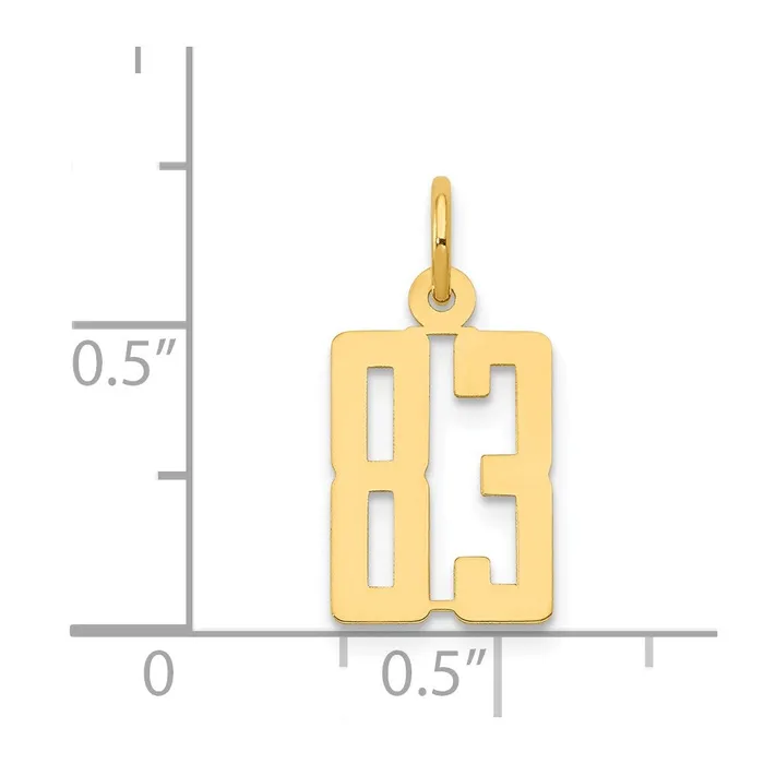 TreasureFineJewelers Charm Necklaces 14k Small Elongated Number 83 Charm