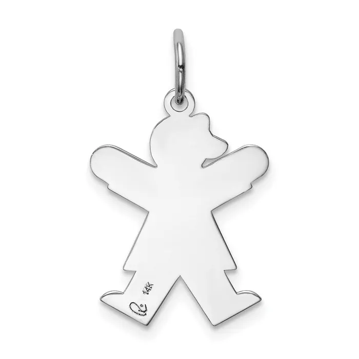 TreasureFineJewelers Charm Necklaces 14k White Gold Kid Charm