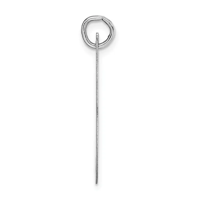 TreasureFineJewelers Charm Necklaces 14k White Gold Large Fancy Script Letter I Initial Charm
