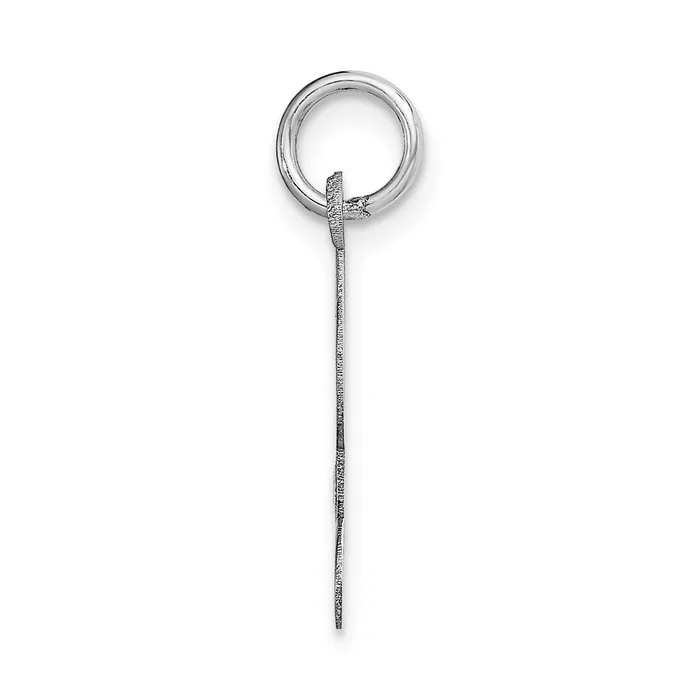 TreasureFineJewelers Charm Necklaces 14k White Gold Medium Script Letter L Initial Charm