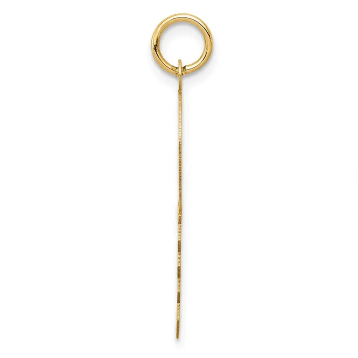 TreasureFineJewelers Charm Necklaces 14k Yellow Gold Polished and Satin Hearts Flat Key Charm