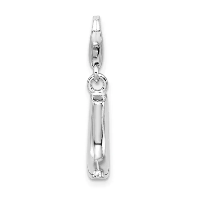 TreasureFineJewelers Charm Necklaces SS RH Clickon Polished Boot Charm