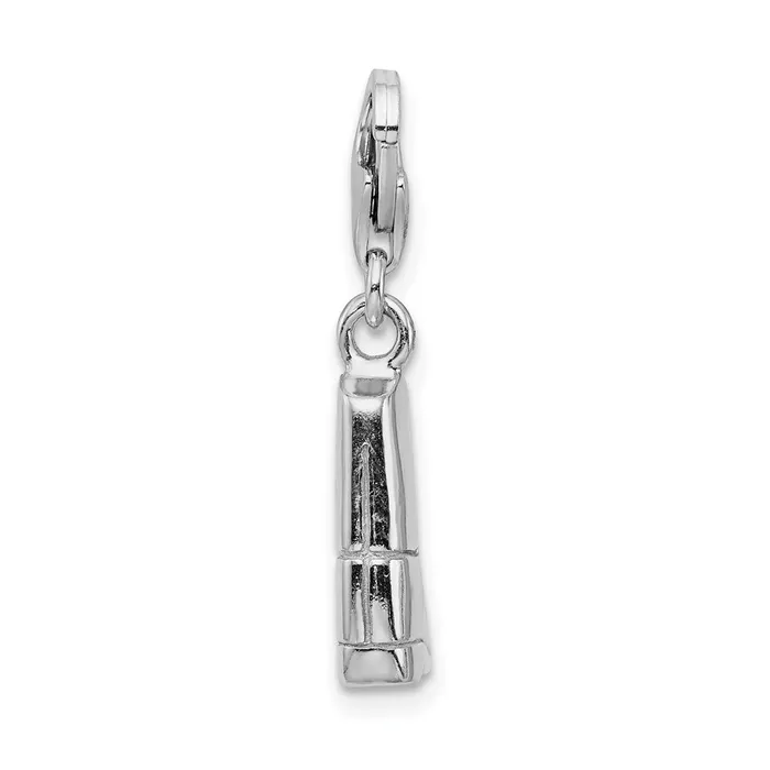 TreasureFineJewelers Charm Necklaces SS RH Clickon Polished Boot Charm