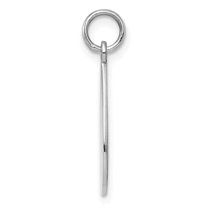 TreasureFineJewelers Charm Necklaces SS Rhplt Engraveable Teardrop Polished FrontSatin Back Disc Charm