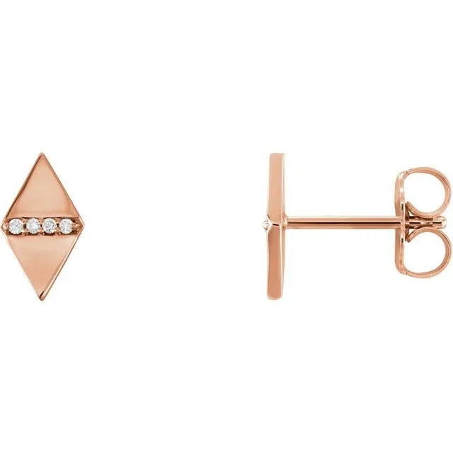 TreasureFineJewelers Earrings 14K Rose Gold 025 CTW Natural Diamond Geometric Earrings TreasureFineJewelers Earrings 14K Rose Gold 025 CTW Natural Diamond Geometric Earrings