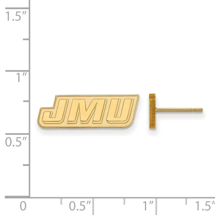 TreasureFineJewelers Earrings Sterling Silver Goldplated James Madison University JMU Extra Small Post Earrings