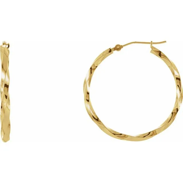 TreasureFineJewelers Earrings Twisted Hoop Earrings