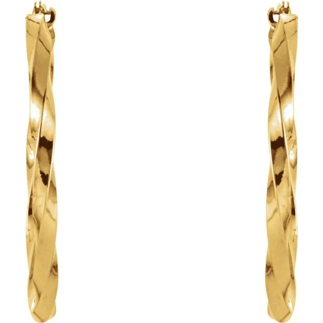 TreasureFineJewelers Earrings Twisted Hoop Earrings