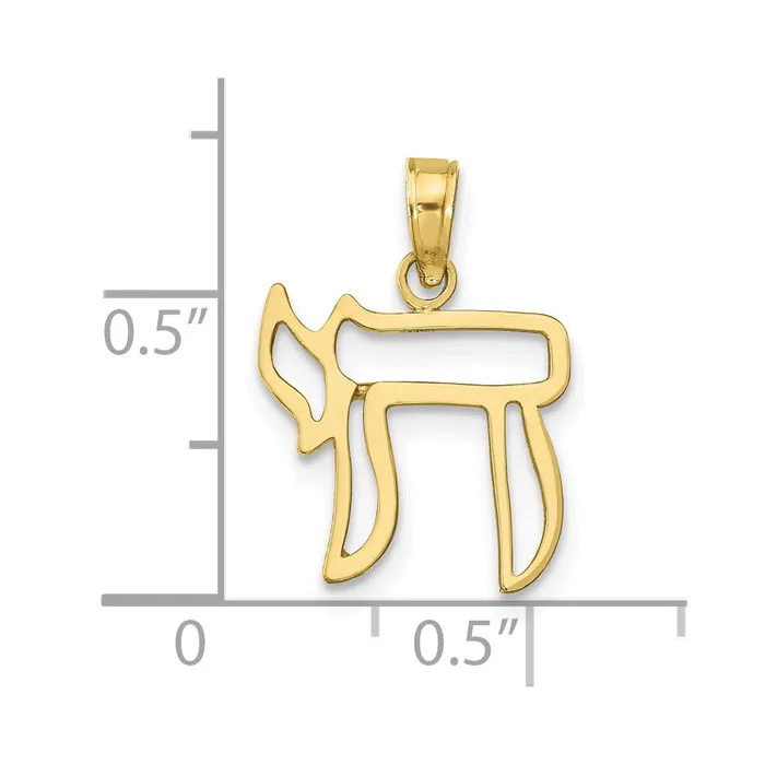 TreasureFineJewelers Necklaces 10K Chai Cutout Pendant