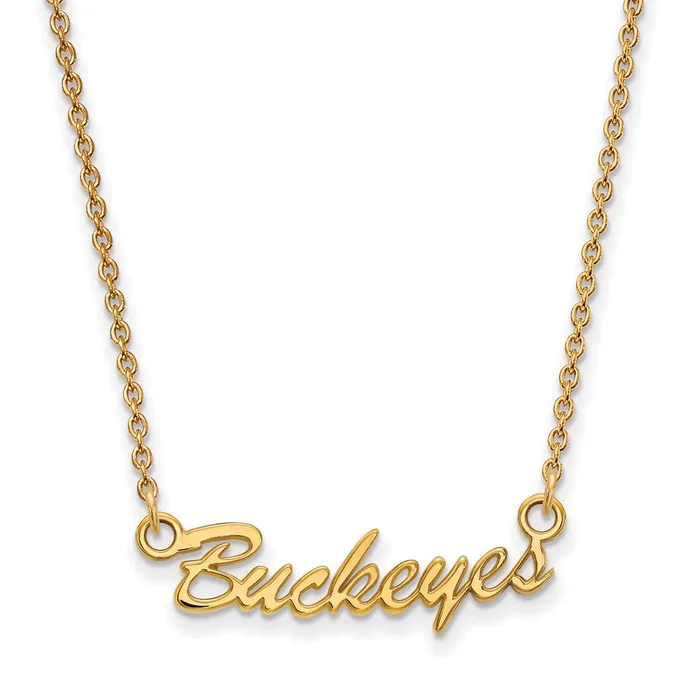 TreasureFineJewelers Necklaces 10k Gold The Ohio State University Small Buckeyes Script 18 inch Necklace TreasureFineJewelers Necklaces 10k Gold The Ohio State University Small Buckeyes Script 18 inch Necklace