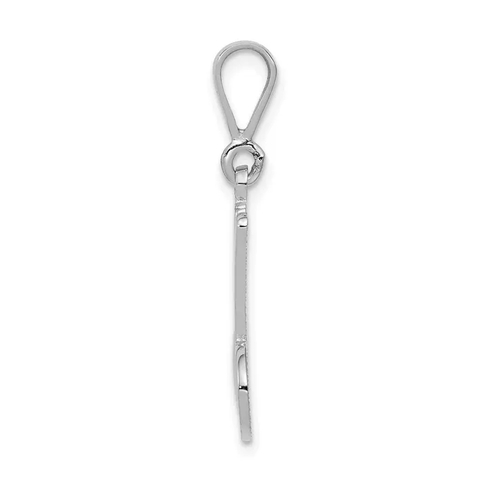 TreasureFineJewelers Necklaces 10k White Gold Filigree Initial M Pendant
