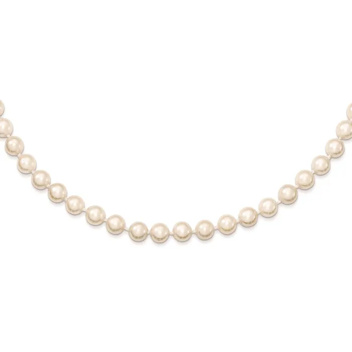 TreasureFineJewelers Necklaces 14k 56mm Round White Gold Saltwater Akoya Cultured Pearl Necklace TreasureFineJewelers Necklaces 14k 56mm Round White Gold Saltwater Akoya Cultured Pearl Necklace