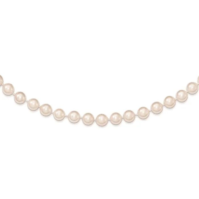 TreasureFineJewelers Necklaces 14k 67mm Round White Gold Saltwater Akoya Cultured Pearl Necklace TreasureFineJewelers Necklaces 14k 67mm Round White Gold Saltwater Akoya Cultured Pearl Necklace